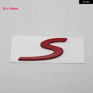 カイエン ステッカー S 文字ロゴ リア トランク テール ネームプレート バッジ エンブレム - 52 x 24 red