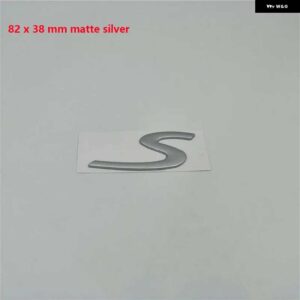 カイエン ステッカー S 文字ロゴ リア トランク テール ネームプレート バッジ エンブレム - 82 x 38 matte Silver