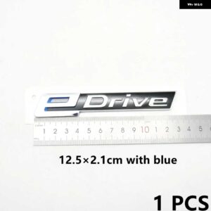 EDRIVE I レタリング ステッカー フェンダー リア バッジ ロゴ エンブレム 7 X1 X3 X6 X7 I8 I3 I5 E ドライブ X5 40E ハイブリッド - 12.5x2.1cm with blue
