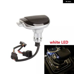 VW パサート B7 /B8 ゴルフ 6 /7 MQB ティグアン シュコダ オクタビア イエティ スーパーブ DSG 自動ギアシフト ノブ レバー シフター ヘッド LED ライト - black leather white