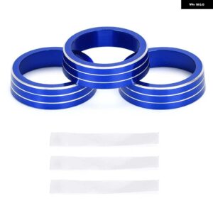 エアコンノブ 装飾 カバー リング調整トリムカバー VW ティグアン アトラス T-ROC ATECA FR パサート B8 バリアント 2017-2019 - blue