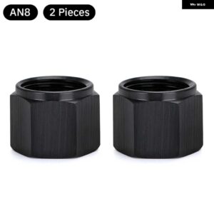 AN6 AN8 AN10 アダプタ メスフレアエンドキャッププラグ チューブナット六角頭ポートブランキングプラグ キャップロックホース コネクタ継手 - 2pcs an8