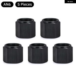 AN6 AN8 AN10 アダプタ メスフレアエンドキャッププラグ チューブナット六角頭ポートブランキングプラグ キャップロックホース コネクタ継手 - 5pcs an6
