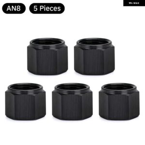 AN6 AN8 AN10 アダプタ メスフレアエンドキャッププラグ チューブナット六角頭ポートブランキングプラグ キャップロックホース コネクタ継手 - 5pcs an8