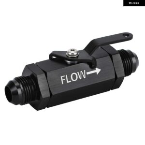 AN6 AN8 AN10 アルミ インライン燃料フィルター シャットオフバルブ カットオフバルブ フィッティング ケーブル レバー付き 1個 - AN10 BLACK