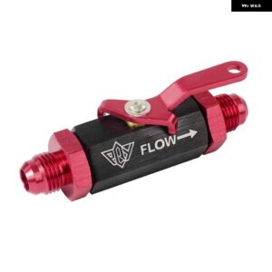 AN6 AN8 AN10 アルミ インライン燃料フィルター シャットオフバルブ カットオフバルブ フィッティング ケーブル レバー付き 1個 - AN6 BLACKRED