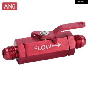 AN6 AN8 AN10 アルミ インライン燃料フィルター シャットオフバルブ カットオフバルブ フィッティング ケーブル レバー付き 1個 - AN6 RED