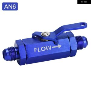 AN6 AN8 AN10 アルミ インライン燃料フィルター シャットオフバルブ カットオフバルブ フィッティング ケーブル レバー付き 1個 - AN6 BLUE