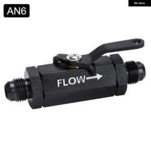 AN6 AN8 AN10 アルミ インライン燃料フィルター シャットオフバルブ カットオフバルブ フィッティング ケーブル レバー付き 1個 - AN6 BLACK