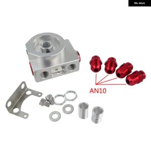 アルミ リモート エンジン トランスミッション ラジエーター オイルフィルター マウント サーモスタットサンドイッチ アダプタ ー付き 1XAN8 4XAN6/AN8/AN10 - SILVER AN10