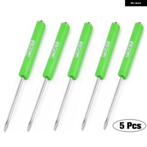 5個 多機能磁気絶縁セキュリティ リペア ハンドツールマイナス/プラスドライバーメンテナンス - Slotted head green