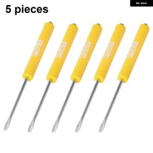 5個 多機能磁気絶縁セキュリティ リペア ハンドツールマイナス/プラスドライバーメンテナンス - Slotted head yellow