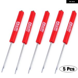 5個 多機能磁気絶縁セキュリティ リペア ハンドツールマイナス/プラスドライバーメンテナンス - Slotted head red