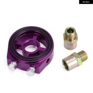 M20X1.5 3/4-16 1/8 NPT アルミ レーシング 油圧ゲージオイルフィルター クーラー サンドイッチプレート アダプタ ー JR6722 - Purple