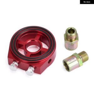 M20X1.5 3/4-16 1/8 NPT アルミ レーシング 油圧ゲージオイルフィルター クーラー サンドイッチプレート アダプタ ー JR6722 - Red