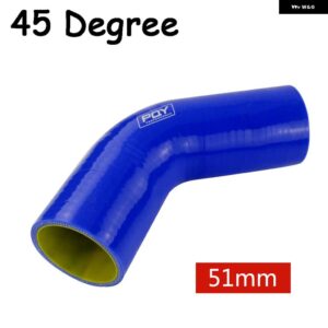 ブラック/ブルー 2.0インチ 51MM / 2.5インチ 63MM / 3インチ 76MM 45/90 度エルボシリコンホース パイプターボインテーク - 51MM BLUE 45 degree
