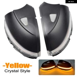 スクロール LED ダイナミック ターン シグナル ライト サイドミラー フラッシュライト リピーター ウインカー VW パサート CC B7 ビートル シロッコ ジェッ - Crystal-Yellow