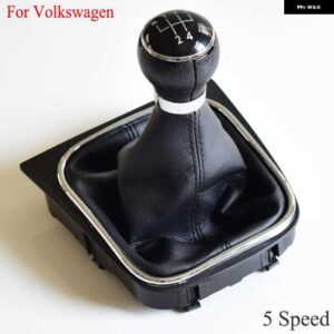 カー マニュアル 5/6スピードギアシフトノブ レバースティックゲート ルブーツ カバー VW ゴルフ 5 MK5 2005-2010 - 5Speed-boot