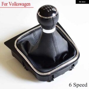 カー マニュアル 5/6スピードギアシフトノブ レバースティックゲート ルブーツ カバー VW ゴルフ 5 MK5 2005-2010 - 6Speed-boot