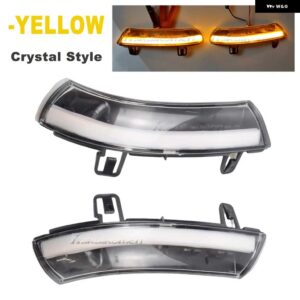 ダイナミック リアミラー LED ウィンカー ライト VW ゴルフ 5 GTI V MK5 ジェッタ パサート B5.5 B6 シャラン SUPERB EOS カー - Yellow-crystal