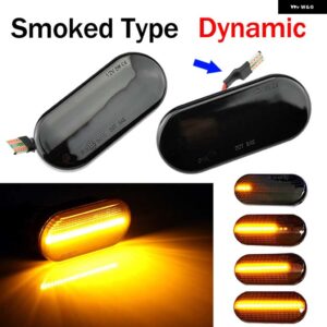 VW トランスポーター T5 ポロ ゴルフ 3 4 パサート B5 シャラン ルポ ボラ マルチバン ダイナミック 流れる LED サイドマーカー ウィンカー ライト - Smoky black