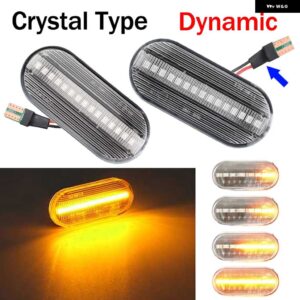 VW トランスポーター T5 ポロ ゴルフ 3 4 パサート B5 シャラン ルポ ボラ マルチバン ダイナミック 流れる LED サイドマーカー ウィンカー ライト - Crystal Type