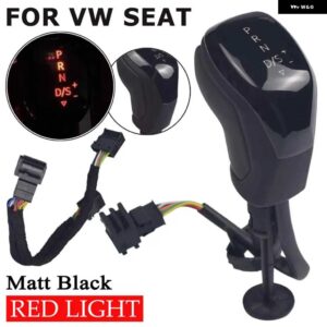 自動ギアシフトノブ VW ゴルフ MK6 MK7 パサート B7 B8 ティグアン MK2 トゥアレグ CC シロッコ シュコダ オクタビア シート LED 電子部品 - Black Matt-RED