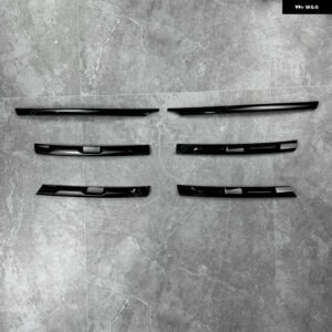 VW ティグアン MK2 2017-21 グロスブラック ABS 車フロントバンパー メッシュセンターグリル モールドストリップ - Grille Strips