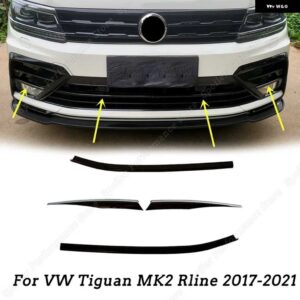 フロントバンパー メッシュセンターグリル モールドストリップカバー ステッカー トリム VW ティグアン MK2 RLINE 2017-2021 カー - Down