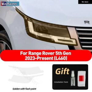 2個 ヘッドライト フィルム クリアスモークブラック TPU ステッカー レンジローバー L460 2023 2024 ヴォウジェ - Golden point