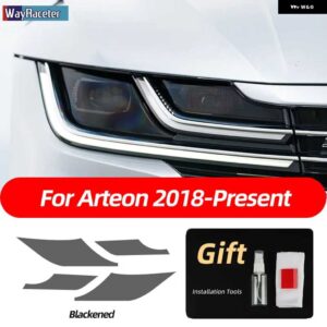 スモークブラック TPU ステッカー ヘッドライト フィルム VW ゴルフ 7 8 シロッコティグアン パサート B8 トゥアレグ CR CC アルテオンビートル - Arteon 18-On