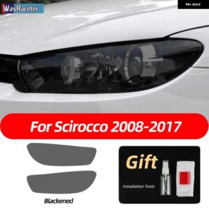 スモークブラック TPU ステッカー ヘッドライト フィルム VW ゴルフ 7 8 シロッコティグアン パサート B8 トゥアレグ CR CC アルテオンビートル - Scirocco 08-17