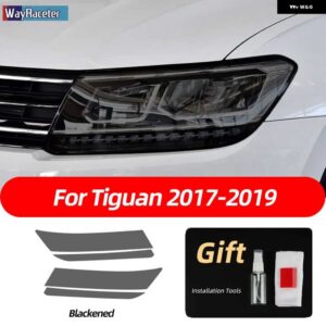 スモークブラック TPU ステッカー ヘッドライト フィルム VW ゴルフ 7 8 シロッコティグアン パサート B8 トゥアレグ CR CC アルテオンビートル - Tiguan 17-19
