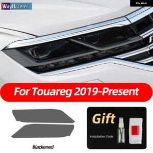 スモークブラック TPU ステッカー ヘッドライト フィルム VW ゴルフ 7 8 シロッコティグアン パサート B8 トゥアレグ CR CC アルテオンビートル - Touareg 19-On