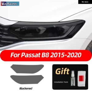 スモークブラック TPU ステッカー ヘッドライト フィルム VW ゴルフ 7 8 シロッコティグアン パサート B8 トゥアレグ CR CC アルテオンビートル - Passat B8 15-20