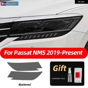 スモークブラック TPU ステッカー ヘッドライト フィルム VW ゴルフ 7 8 シロッコティグアン パサート B8 トゥアレグ CR CC アルテオンビートル - Passat NMS 19-On