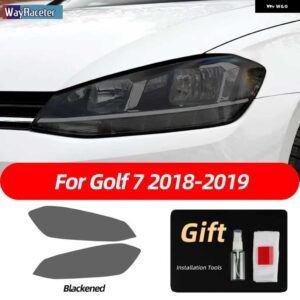 スモークブラック TPU ステッカー ヘッドライト フィルム VW ゴルフ 7 8 シロッコティグアン パサート B8 トゥアレグ CR CC アルテオンビートル - Golf 7 18-19