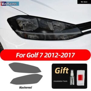 スモークブラック TPU ステッカー ヘッドライト フィルム VW ゴルフ 7 8 シロッコティグアン パサート B8 トゥアレグ CR CC アルテオンビートル - Golf 7 12-17