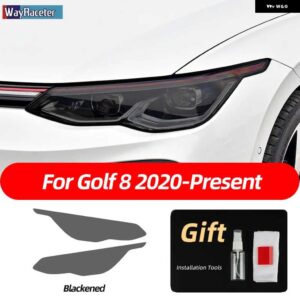 スモークブラック TPU ステッカー ヘッドライト フィルム VW ゴルフ 7 8 シロッコティグアン パサート B8 トゥアレグ CR CC アルテオンビートル - Golf 8 20-On