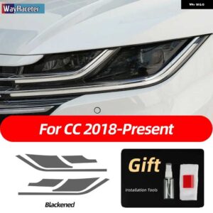 スモークブラック TPU ステッカー ヘッドライト フィルム VW ゴルフ 7 8 シロッコティグアン パサート B8 トゥアレグ CR CC アルテオンビートル - CC 18-On