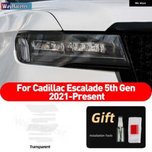 ヘッドライト フィルム テールライト ライトクリアスモークブラック TPU ティント ステッカー キャデラックエスカレード 2021-23 - Only Headlight one 2