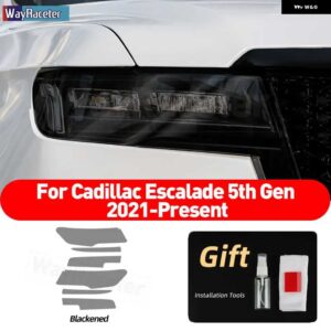 ヘッドライト フィルム テールライト ライトクリアスモークブラック TPU ティント ステッカー キャデラックエスカレード 2021-23 - Only Headlight one 1