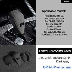 トップスエードラップギアシフトノブ トリムカバー F40 F44 Z4 G29 G22 G23 G26 G20 G21 G42 2023 M パフォーマンス - Dark Gray