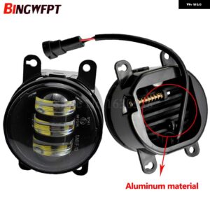 2Xカースタイリング 12V 強力なアウター 90MM LED フォグライト フォーカス MK2/3 フュージョンフィエスタ MK7 自動車 H11 ソケットハロゲンランプ - LED-aluminum