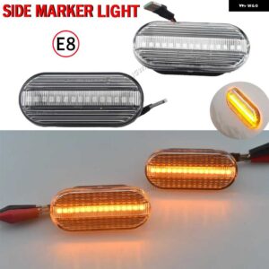 2個 LED サイド マーカーライト ウィンカー ランプ アンバー VW ボーラ ゴルフ 3 4 パサート 3BG ポロ SB6 シート イビサ 6L コルドバトレドレオン - Dynamic Crystal Type