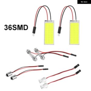 2個 パネル LED ドーム読書灯マップランプ COB 18 24 36 48SMD 車内ライト自動電球 C5W フェストゥーン BA9S T4W T10 LED アダプタ ー - 36SMD