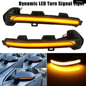 2個 車ダイナミック LED ウィンカー ライトバックミラー ウインカー インジケータ VW パサート B8 ARTEON 2015-19 - Yellow