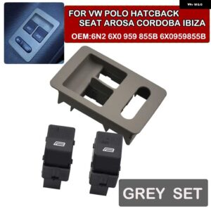 電動ウィンドウ コントロールスイッチ VW ポロハッチバック LUPO シート コルドバシート イビサ 6N2 6X0 959 855B 6X0959855B - Grey Set