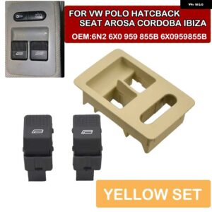 電動ウィンドウ コントロールスイッチ VW ポロハッチバック LUPO シート コルドバシート イビサ 6N2 6X0 959 855B 6X0959855B - Yellow Set
