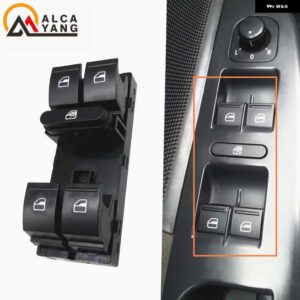 5ND959857 パワーウィンドウ マスタースイッチ コントロールボタン VW ジェッタ ティグアン ゴルフ GTI MK5 MK6 パサート B6 CC セアト レオン MK2 5ND 959 - NO Chrome